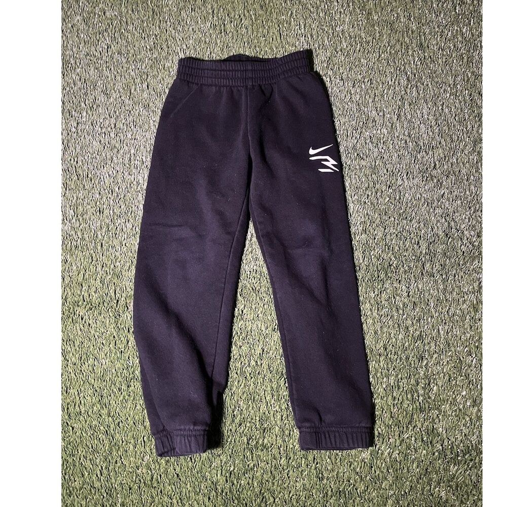 Nike 3 Brand Boys Black Sweatpants Size 6 Years Fleece Elastic Waist Pockets
